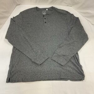 Apt.9 Long Sleeve Heather‎ Gray Henley Shirt, Size XL, Button Everyday Casual